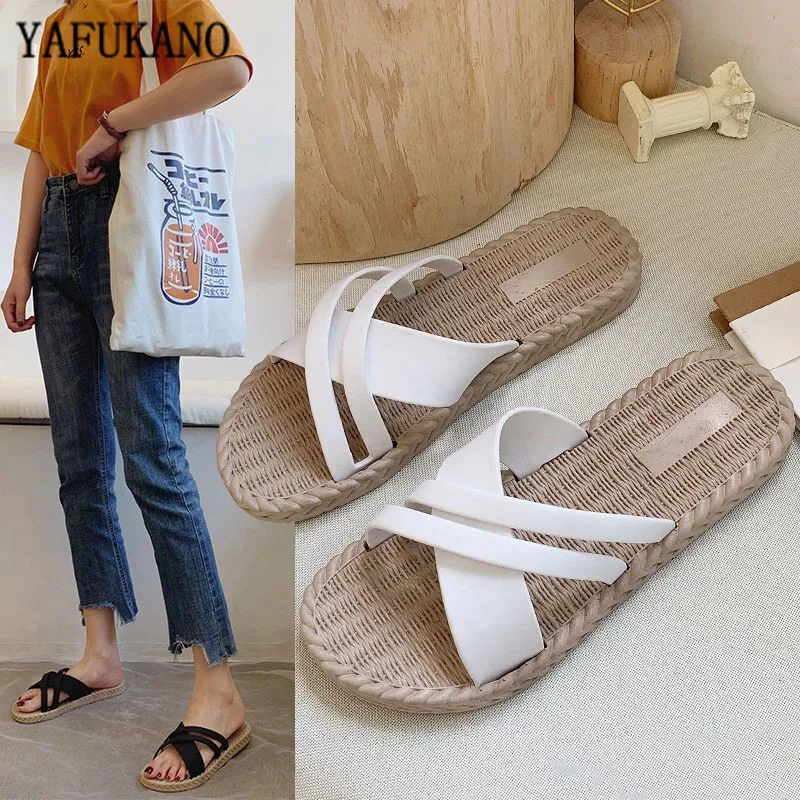 

New Arrival 2020 Women's Slide Sandal Roman Style Cross Beach Slippers Gladiator Dress Sandals Casual Summer Shoes Lady