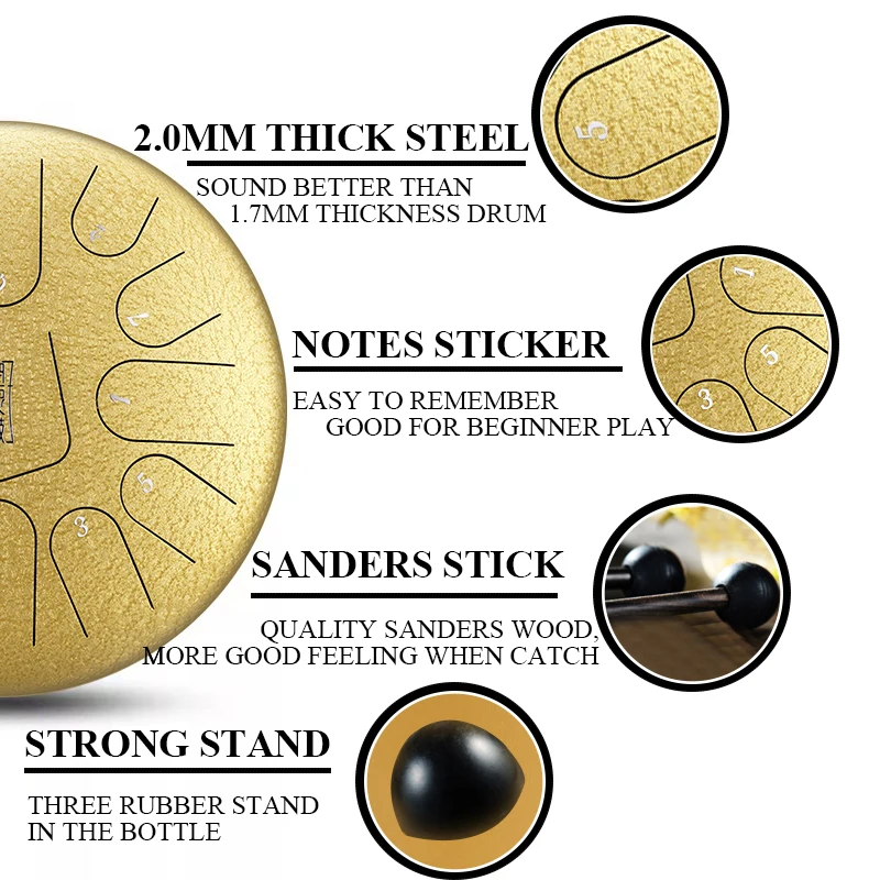 Многофункциональный барабан все в одном 12 дюймов 13 нот ручной стальной с язычком