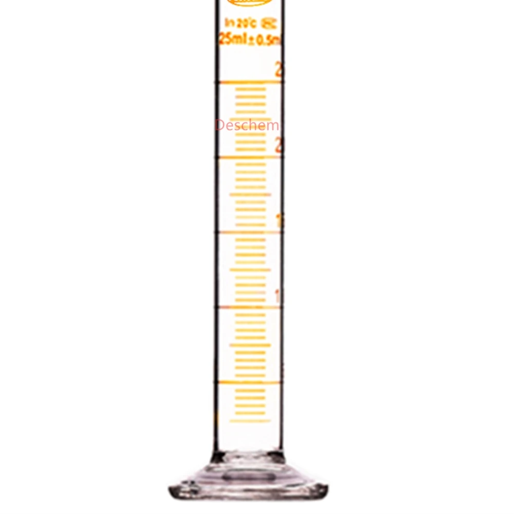25 мл стеклянный мерный цилиндр с носиком заземляющий стопор лабораторное