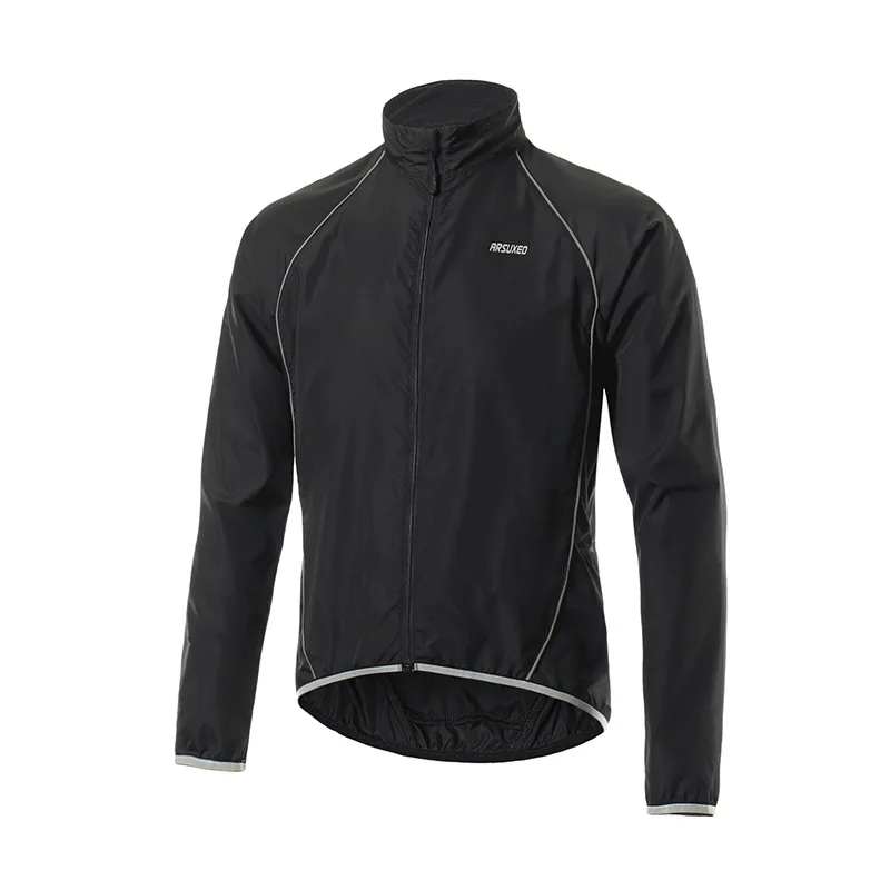 ARSUXEO Ультралегкая Светоотражающая Мужская велосипедная куртка ветрозащитная