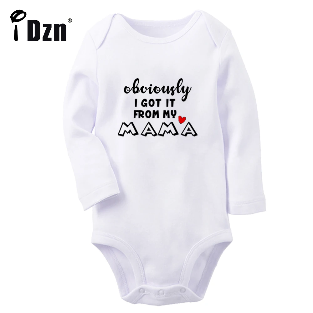 

Obviously Got it from my Mama Baby Boys Fun Rompers Baby Girls Cute Bodysuit Newborn Long Sleeves Jumpsuit Soft Cotton Clothes