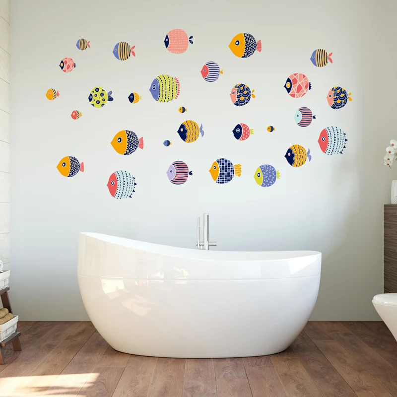 Настенный стикер рыбка прекрасный морских рыб &quotсделай сам&quot для Ванная