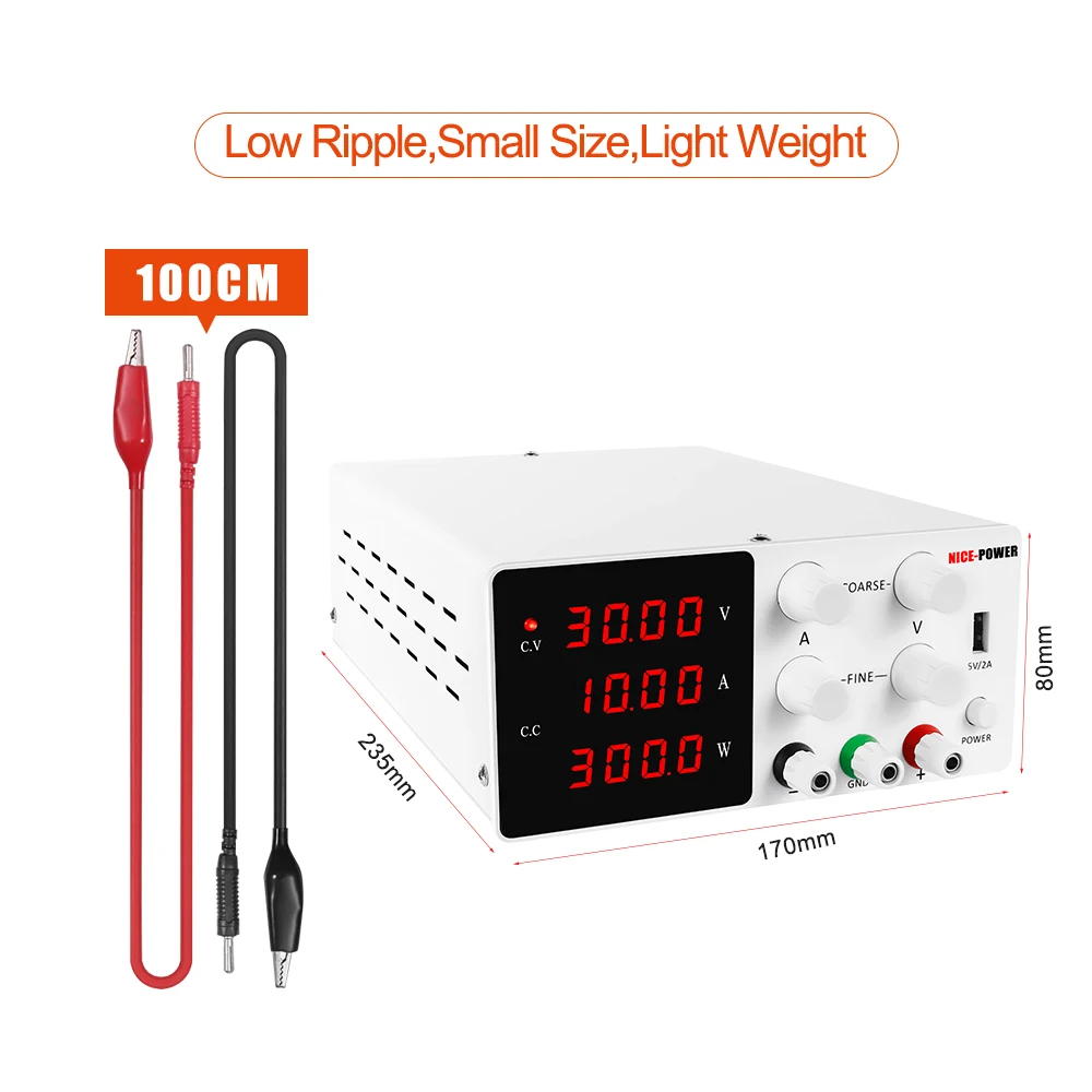 

New USB Adjustable DC Laboratory 30V 10A Switching Power Supply Adjustable 60V 5A Voltage Regulator Stabilizer DC Power Supply