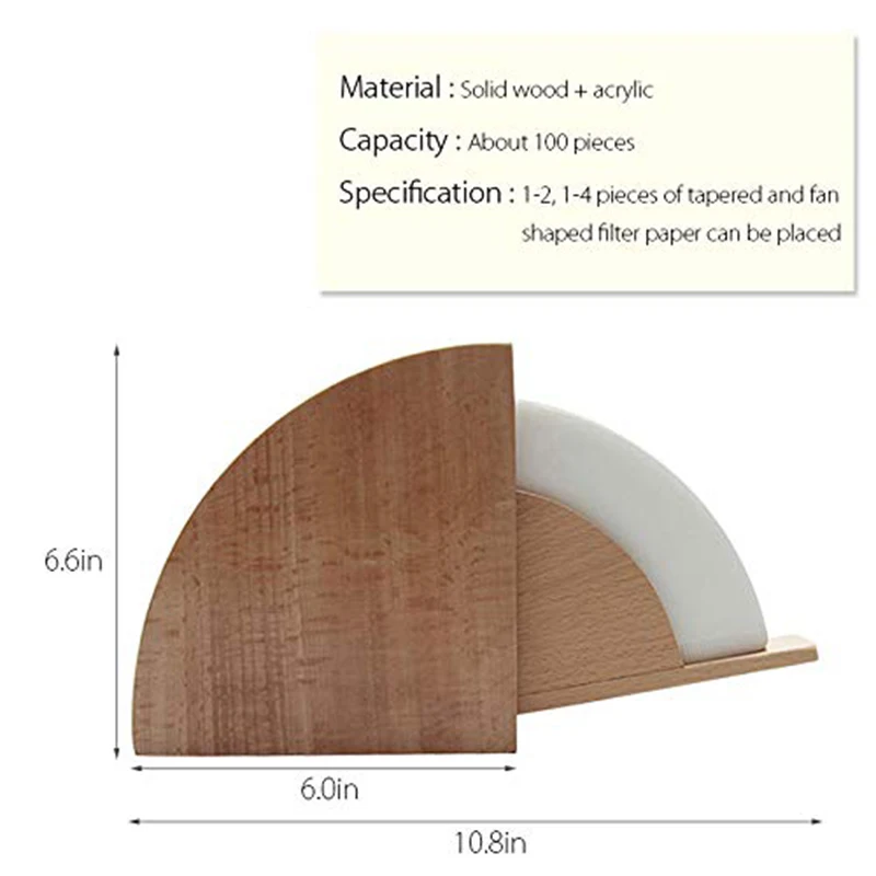 Coffee Filter Holder Paper Storage Container Dispenser Rack Shelf for Aeropress Chemex Hario V60 and Melitta Cone Filt |