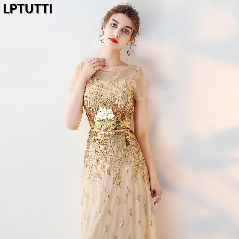 

LPTUTTI Sequin Embroidered New For Women Elegant Date Ceremony Party Prom Gown Formal Gala Events Luxury Long Evening Dresses