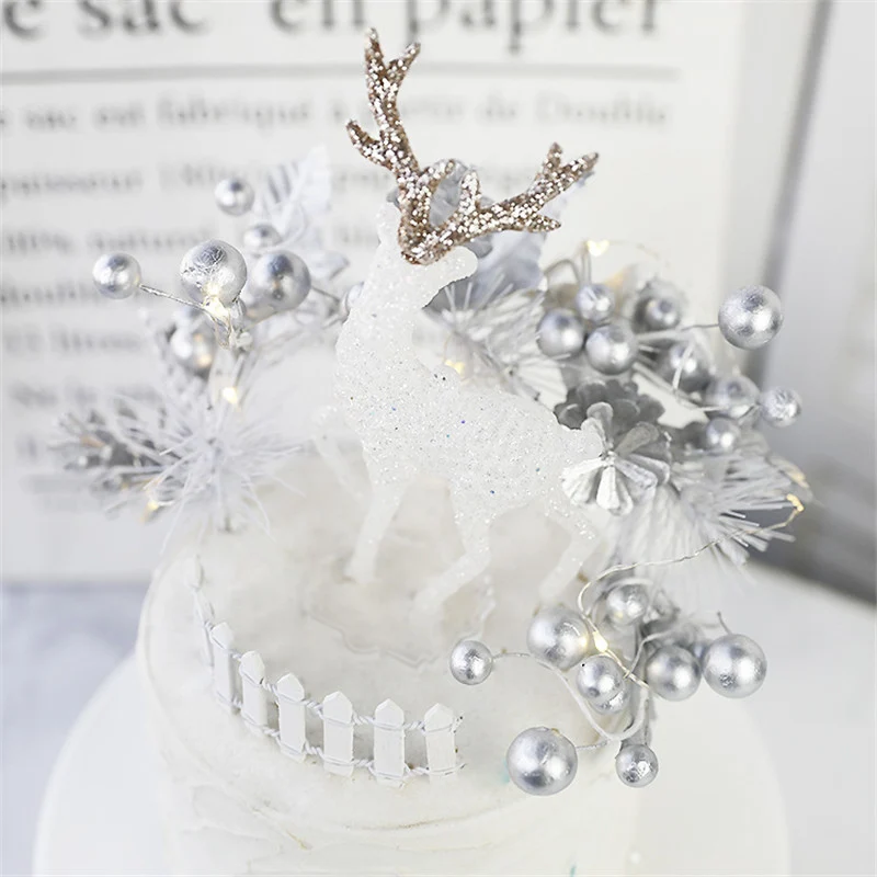 Сверкающие аксессуары для домашней рождественской вечеринки украшение десерта