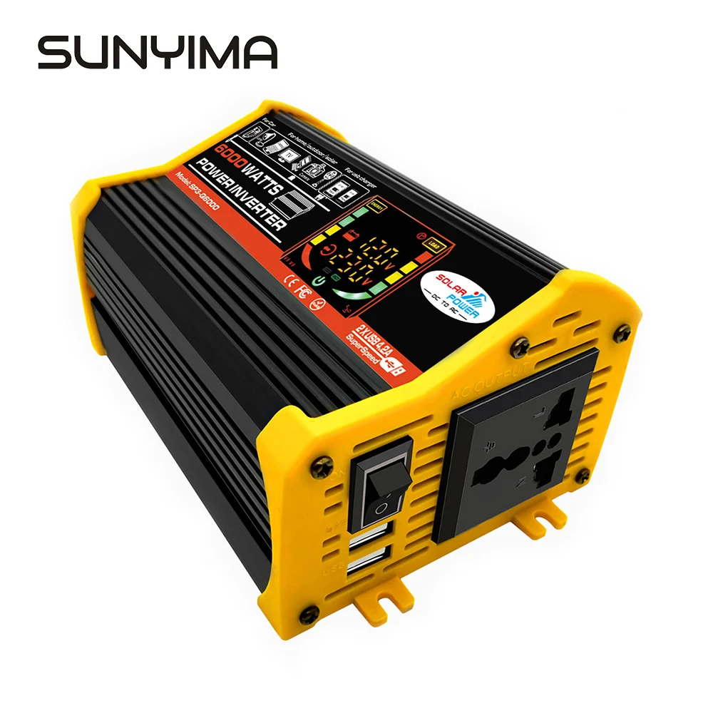 Двойной USB 6000W автомобиль с питанием от солнечных батарей Мощность инвертор