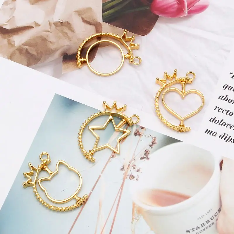 

Вращающийся пламени УФ Смола DIY брелок-Подвеска Установка в открытую рамку для изготовления ювелирных изделий, AXYD