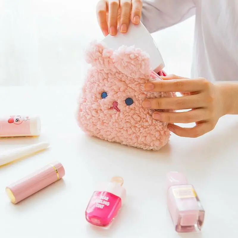 Женские плюшевые косметички в виде уродливого кролика маленькие