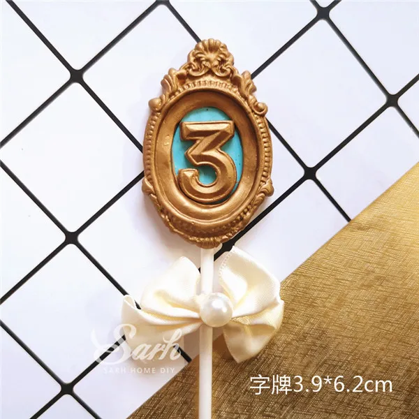 1pc Noble blue 3 Золотая Серебряная корона номер "0-9" Торт Топперы с днем рождения блестящее украшение для принадлежности для юбилейной вечеринки прекрасные подарки - Цвет: 1pc Noble blue 3