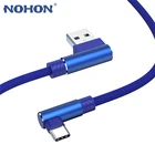 Кабель USB Type-C для Samsung S9 S10 S8 Huawei, провод для быстрой зарядки и передачи данных, 90 градусов, под прямым углом, USB-C