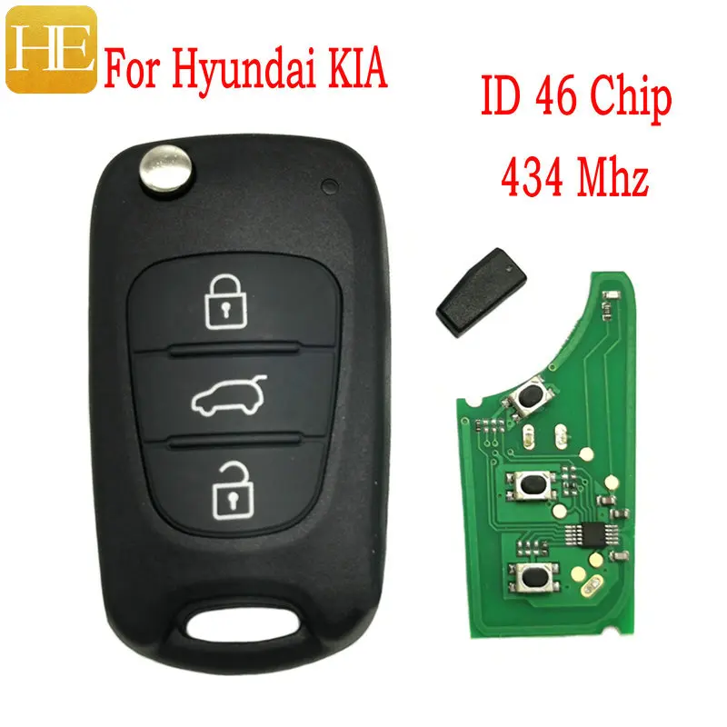 

HE Xiang Car Remote Control Key For Hyundai I20 I30 IX35 I35 Accent Solaris Elantra Santa For Kia Cerato Ceed 433MHZ Smart Key