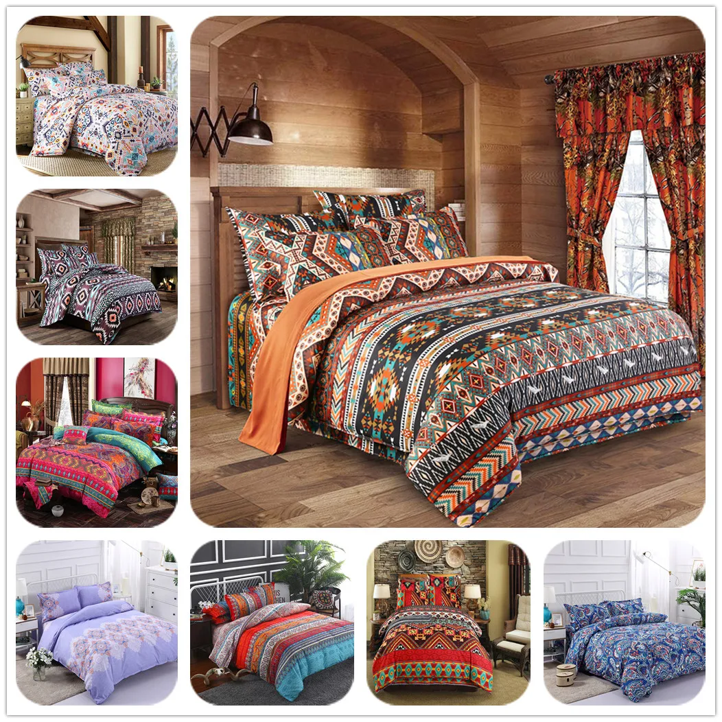 

wholesale ethnic bohemian pattern bedding set usa king queen full twin size bed linen set