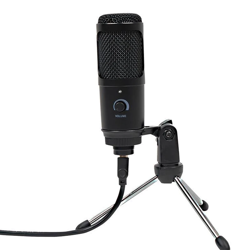 

USB Condenser Microphone Computer for PS4 Game Recording Microphone Driver-Free Plug and Play Desktop Microphone