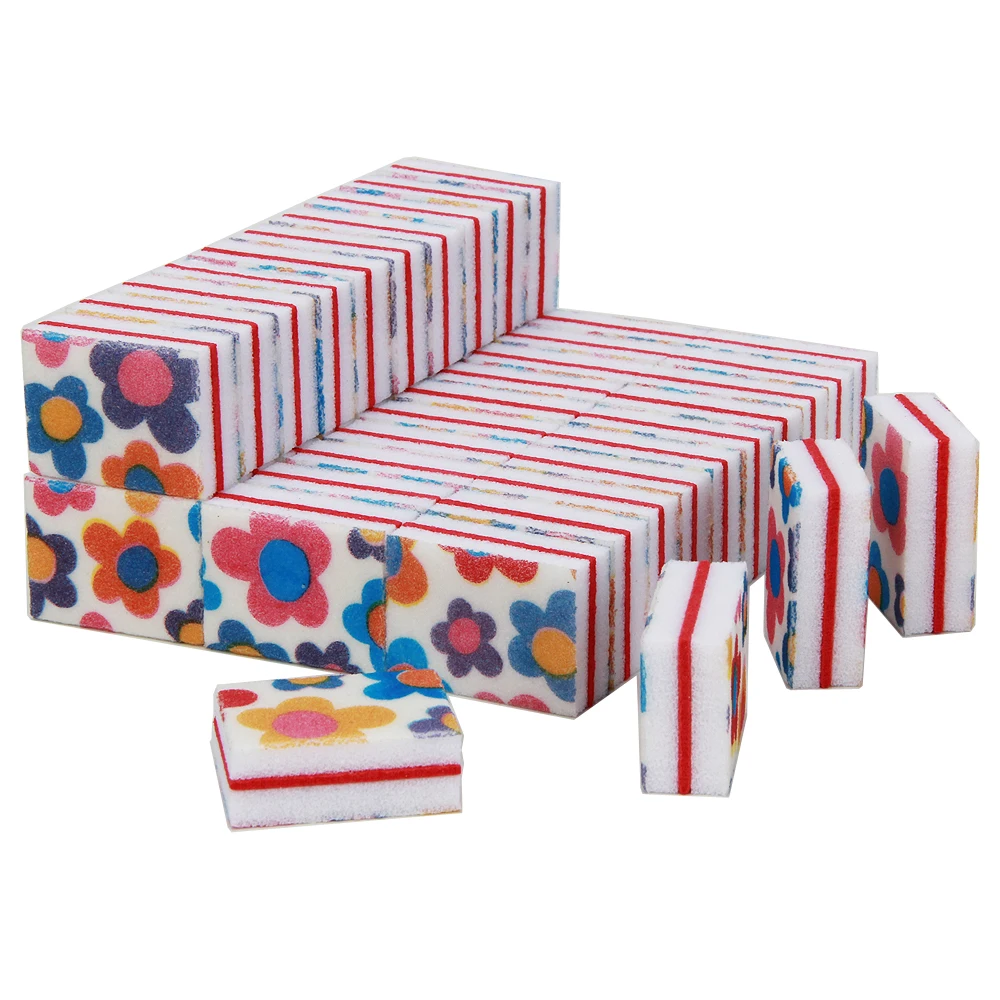 50 шт./лот пилка для ногтей губка моющиеся мини пилки УФ геля педикюра красочный