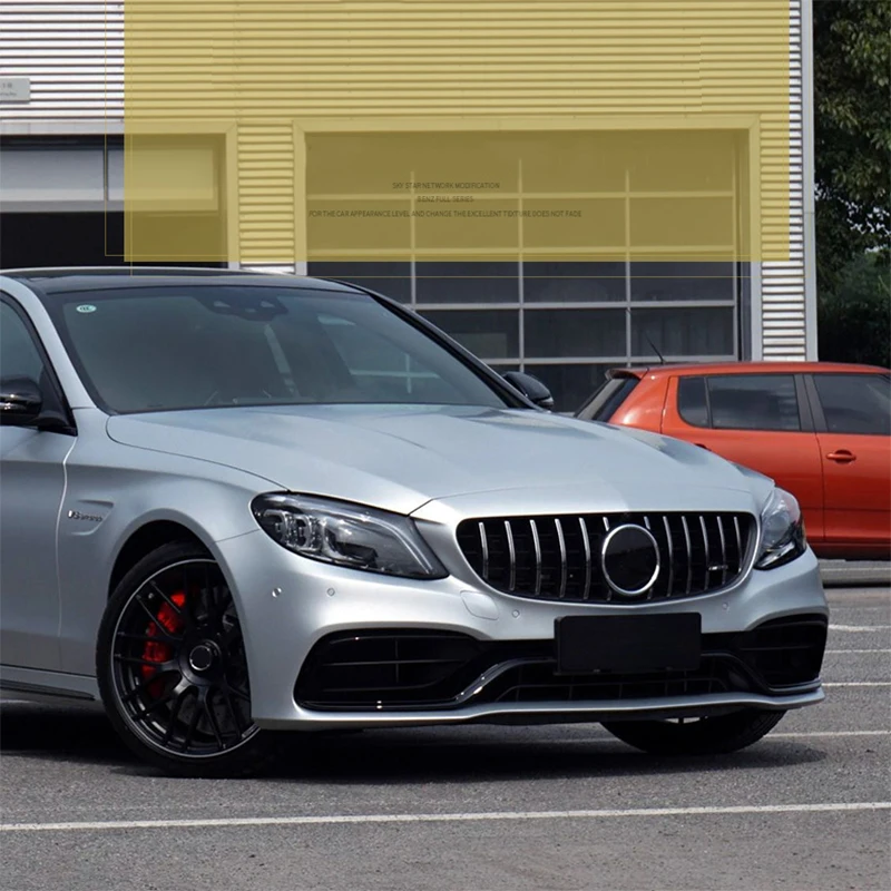 Решетка гриль W205 C Class GT Style спортивная с отверстием для камеры Mercedes Benz C180 C200 C250 C300
