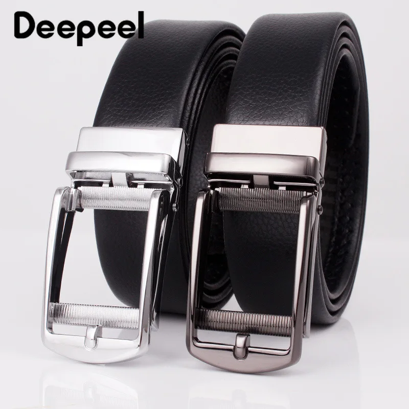

Deepeel 1 шт. 3,5 см * 110-130 см Бизнес Мужские 2nd Слои кожаный ремень с автоматической пряжкой ремесла для взрослых; Повседневные брюки ремни YB283