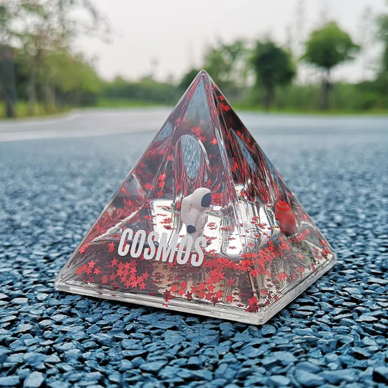 

Hot Liquid Quicksand Pyramid Pen Pencil Container Holder Mysterious Space Acrylic Resin Desk Decorative Organizer PLD