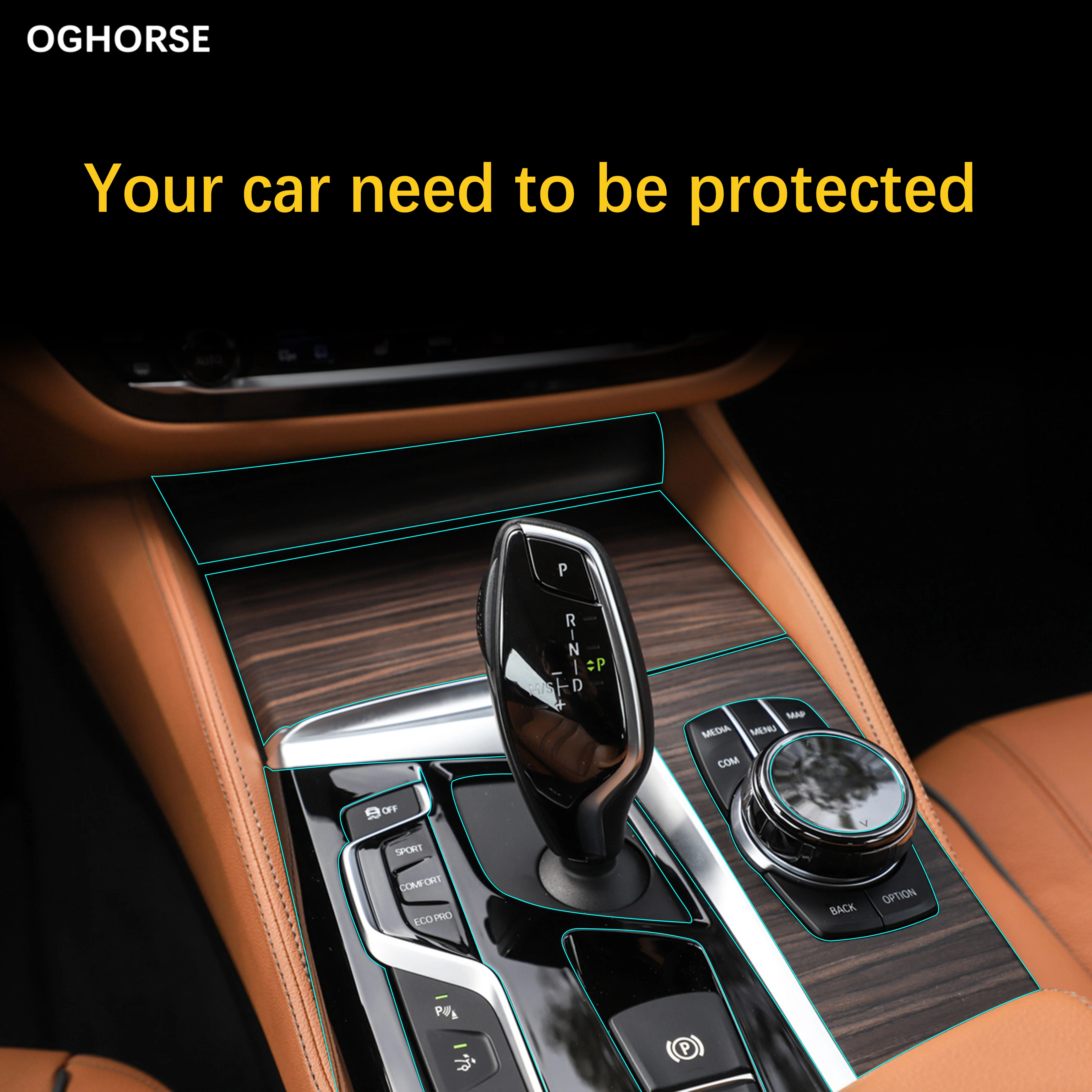 Самоисцеляющая ТПУ наклейка для салона автомобиля центральная консоль панель