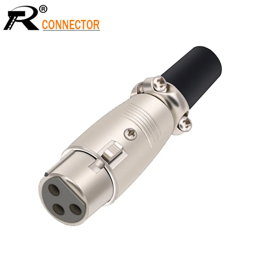 

10pcs/lot Nickel plated 3Pin XLR Female Jack to 1/4" 6.35mm Male Plug Stereo Microphone Adapter connector connector