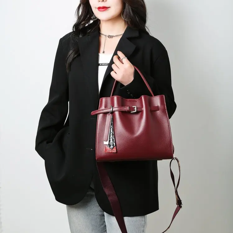 

Fashion PU Leather Shoulder Bags for Women 2021 New Style European and American Solid Color Hand Bag All match Crossbody