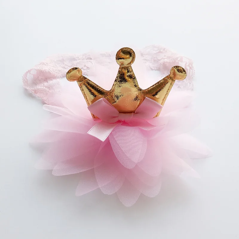 Новая креативная розовая и бежевая Корона головная повязка с цветами эластичные