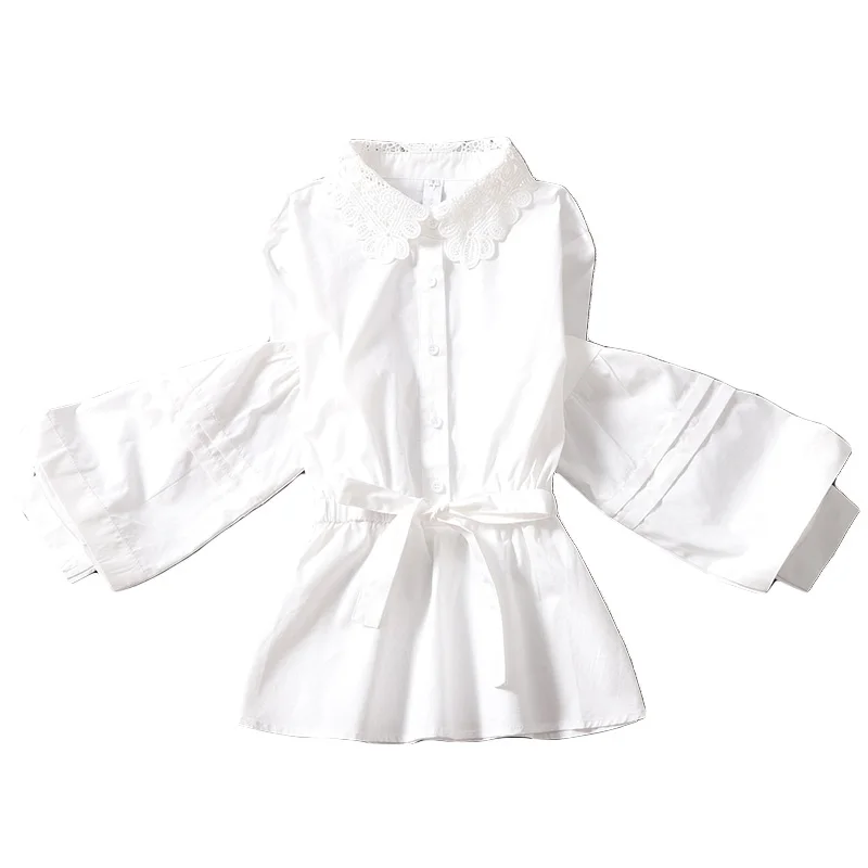 

2020 summer new women shirts lantern sleeved turn-down collar slim ruffles office lady elegant shirts outwear coat tops