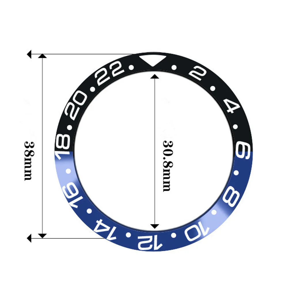

38mm Ceramic Bezel Insert Fit for Rolex GMT 40mm Watch Accessories 30.8mm Inner Diameter Fashion Sport&Mature Men Watch Faces