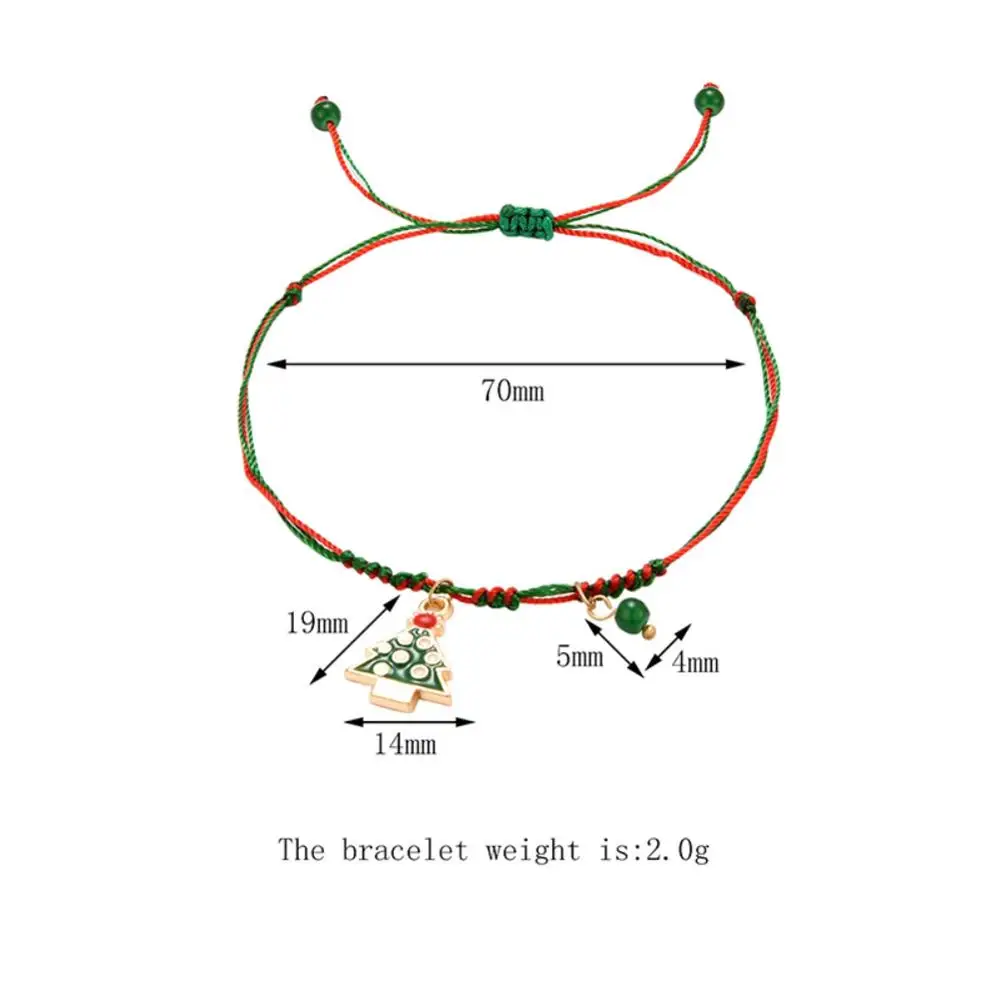 Браслет Рождественский браслет Цветной веревочный кулон Рождественская елка