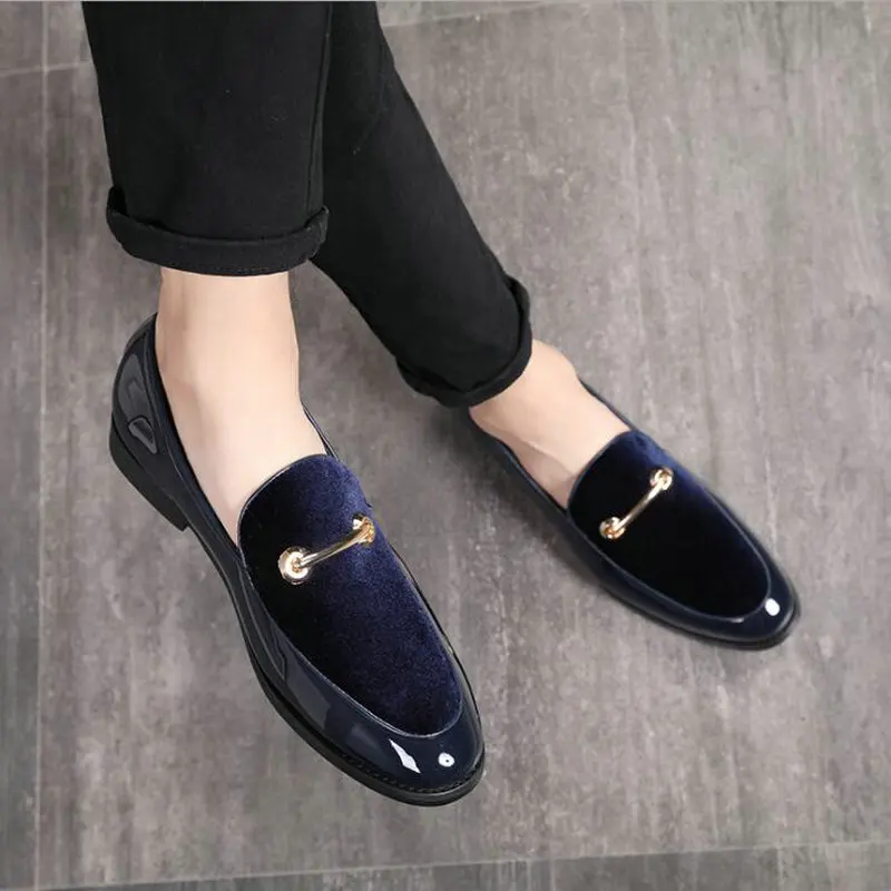 Модные модельные туфли с острым носком Мужские лоферы Туфли оксфорды из