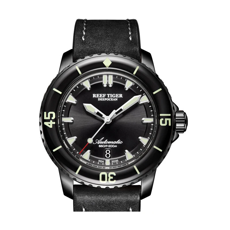 men watch p1 Мужские наручные часы для дайвинга, мужские спортивные автоматические часы Reef Tiger, мужские роскошные 200 м водонепроницаемые механические наручные часы relogio RGA3035 - Цвет: men watch p1