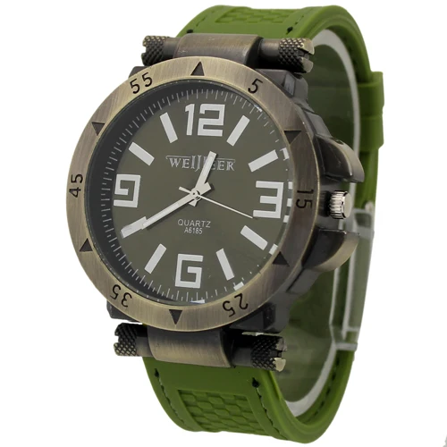 Новые креативные мужские часы Роскошные Кварцевые спортивные зеленые