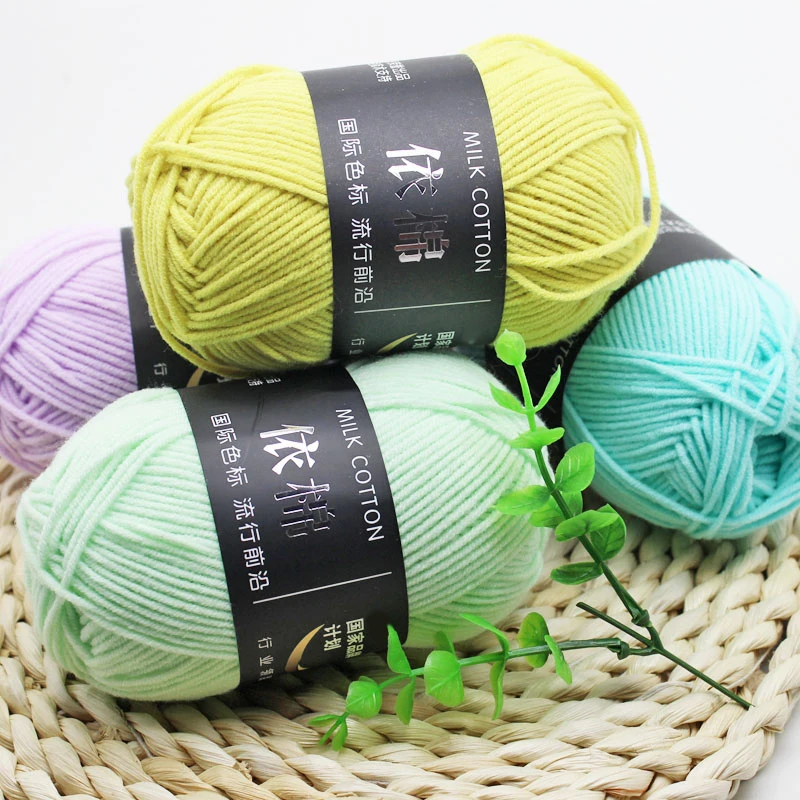 

50g/Set 4ply Milk Cotton Knitting Wool Yarn Needlework Dyed Lanas For Crochet Craft Sweater Hat Dolls At Low Price