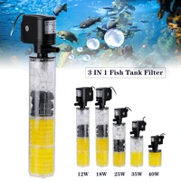 3 in 1 aquarium filter pump super water pump fish tank circulating internal filter air oxygen increase filter 4018253512w