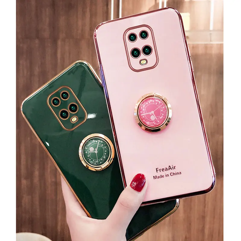 Luxury Silicone Case For Xiaomi Redmi Note9s phone Case For Redmi Note 9s Cover Shockproof Stand Holder Cases Redmi Note9 Pro