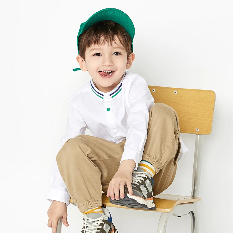 Детская рубашка Balabala с длинными рукавами дышащая мягкая на пуговицах для