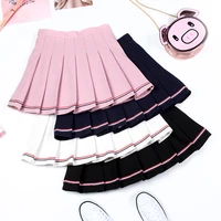 mini skirts high waist womens skirts striped pleated skirt elastic waist female skirts sweet dance skirt plaid skirt y2k