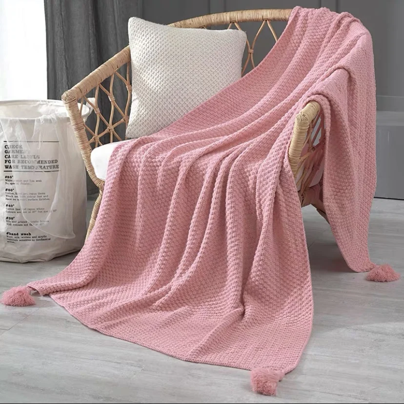 

Sweat Pink Blanket Sofa Knit Throw Blanket Shawl for Bedroom Decor Chair Bed Blanket Children Girls School