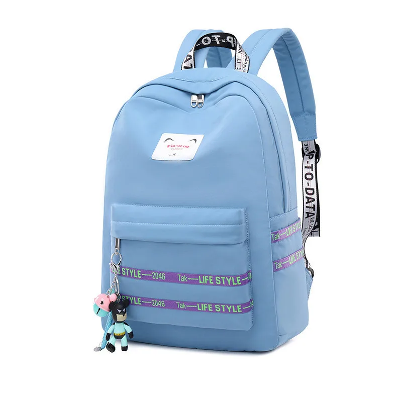 Medium sky blue Повседневный женский рюкзак, рюкзаки с usb зарядкой, школьные сумки для девочек-подростков, рюкзак для ноутбука, mochila feminina, школьная сумка - Цвет: Medium sky blue
