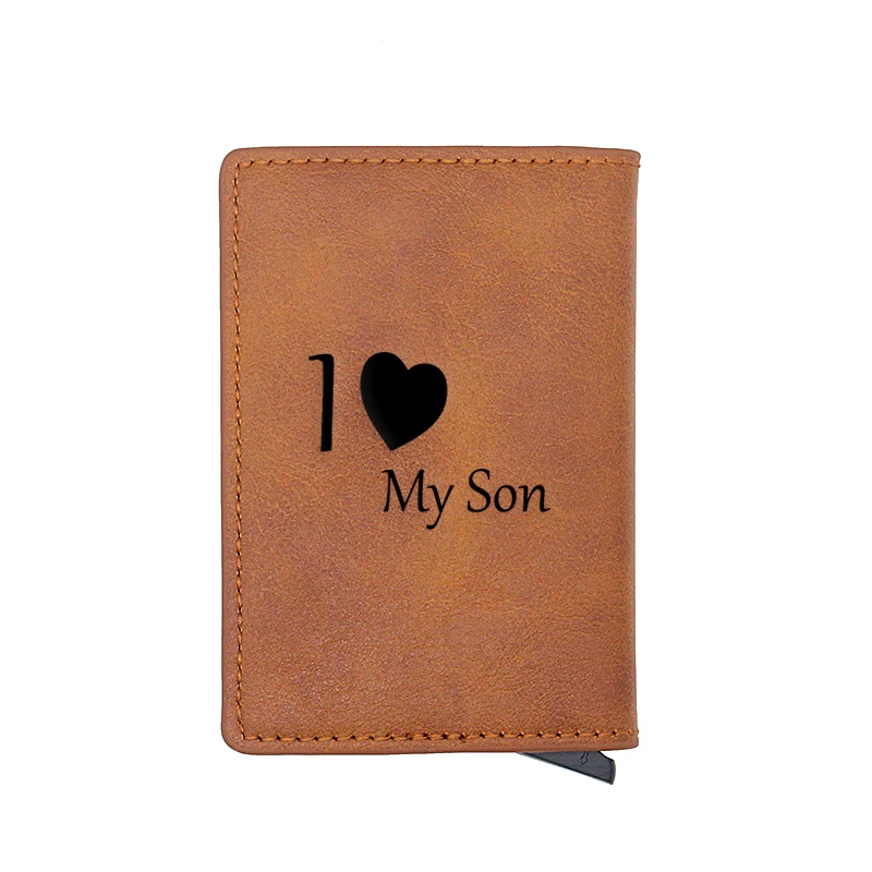 

Cool I Love My Son Design Card Holder Wallets Men Boy Rfid Leather Short Purse Slim Mini Wallet Money Bag