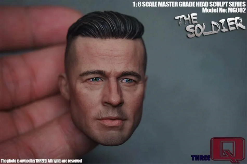 THREEQ масштаб 1/6, солдат, Брэд Питт, голова, лепка, модель MG002, подходит для 12 дюймов, мужские фигурки, игрушки, куклы