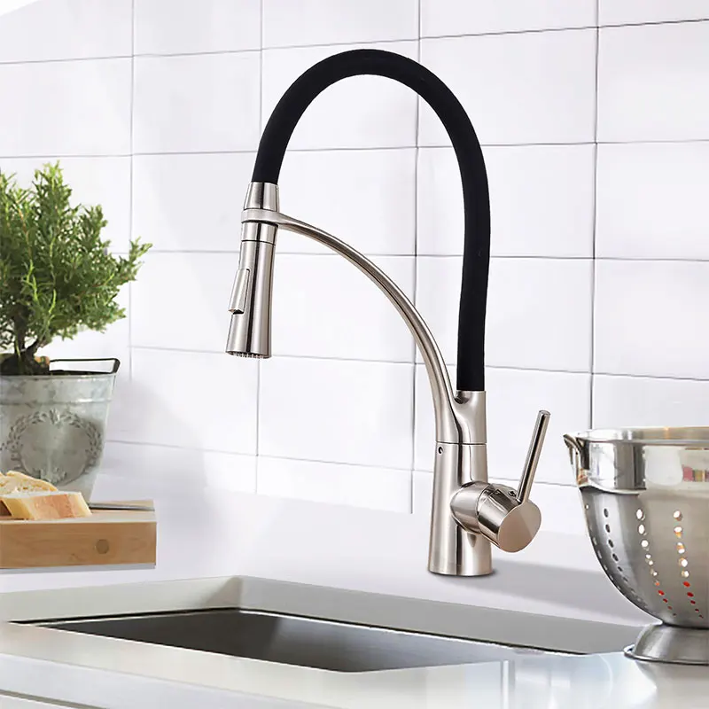 

Kitchen Faucet Swivel Pull Down Black Hose Kitchen Sink Faucet Sink Tap Mounted Deck Bathroom Hot And Cold Water Mixer Crane