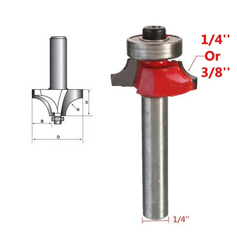 

1/4" Shank 1/4'' 3/8" Countersink Drill Bit Round Over Beading Edging Router Bit Woodworking Tool Power Tool Parts