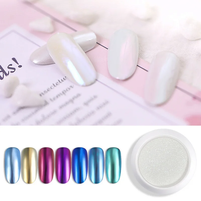 Блеск для ногтей зеркальный эффект радуги искусство жемчужный порошок товары