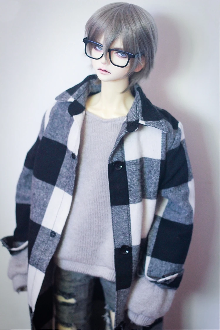 

BJD doll clothes suitable for 1/3 1/4 1/6 size coat check shirt doll accessory