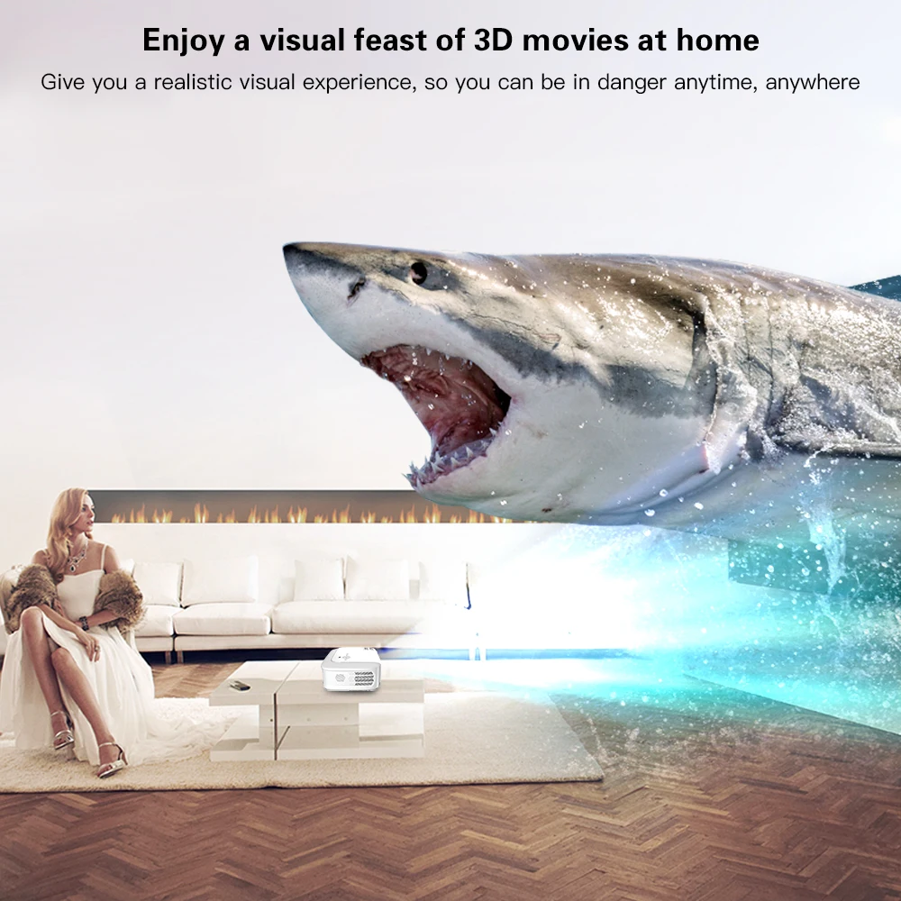Видеопроектор CRENOVA Full HD 1080P Android 6000 лм ОС 7.1.2 поддержка 4K Dolby 2 ГБ 16 ГБ|Проекторы для