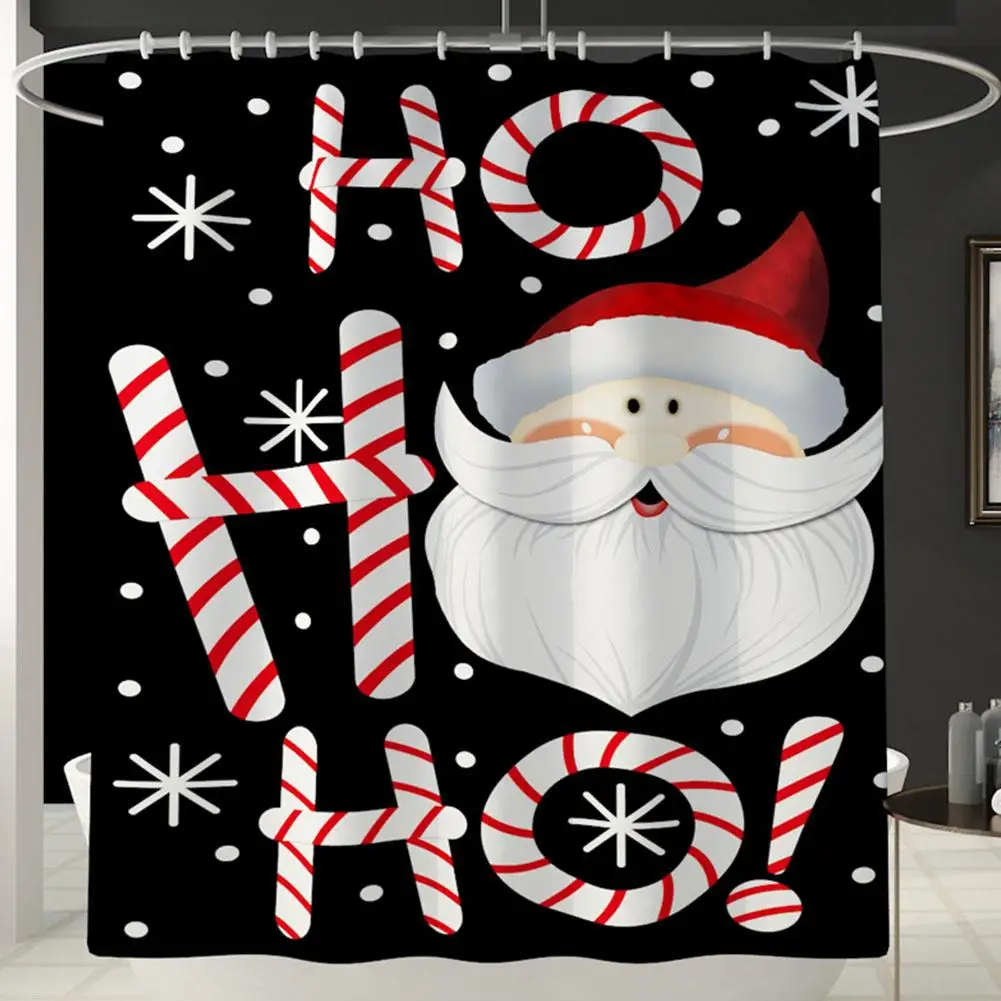 Merry Christmas ванная комната декоративные Санта Клаус узор водонепроницаемый Душ шторы Туалет крышка коврик нескользящий коврик для ванной комплект