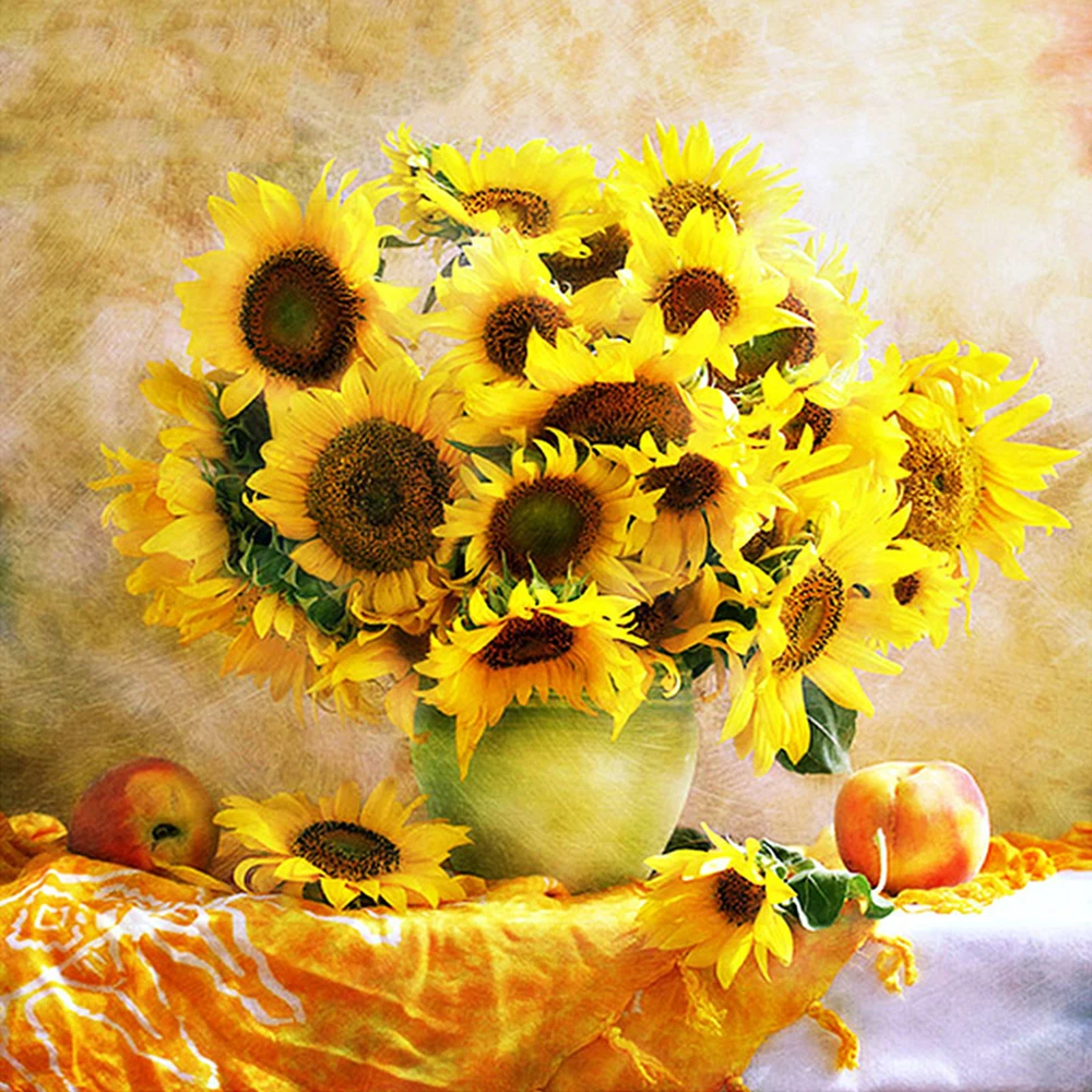 Полный квадратный алмаз 5d алмазная живопись цветы Diy Алмазная вышивка Подсолнух