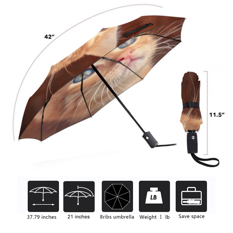 Автоматический зонт для путешествий деловой с 8 УФ-защитой | Дом и сад