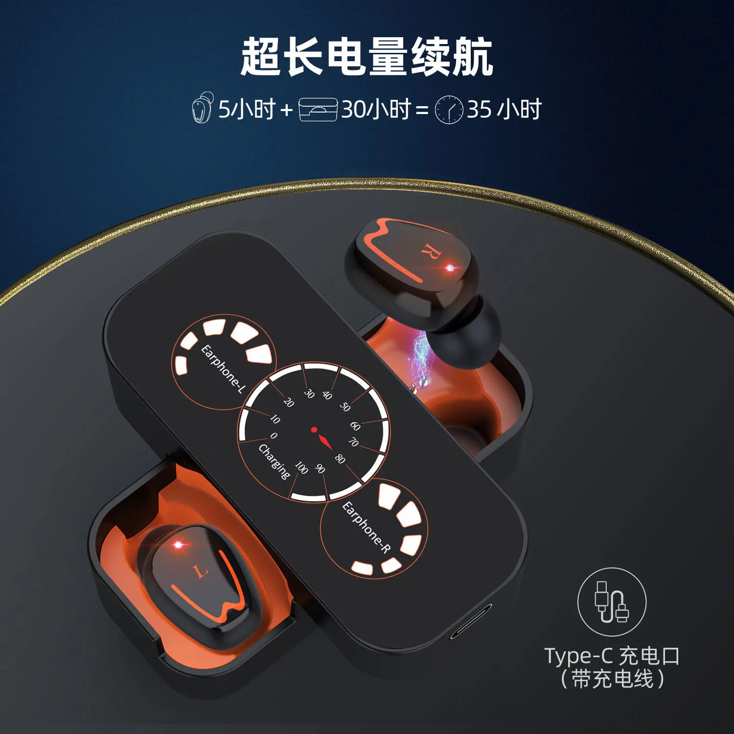 

Black Technology Wireless Bluetooth Headset Binaural High Sound Quality Mini In Ear Sports High Quality Headphones